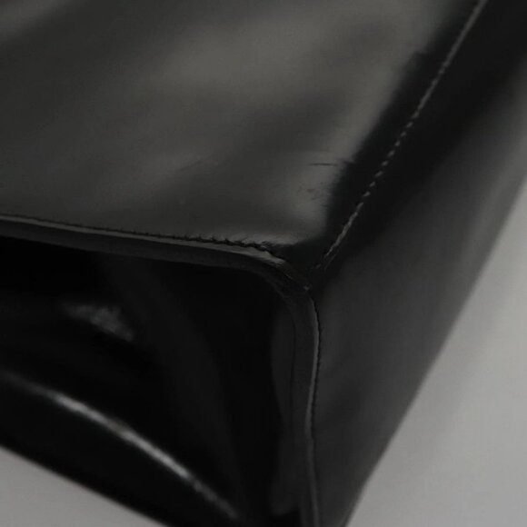 Salvatore Ferragamo Hand Bag Enamel Black Auth 107226 - Picture 3 of 16